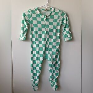 Larkspur Bamboo Baby Checkered Footie